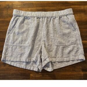 J Crew Women’s Medium Shorts Linen Blend Pull On Elastic Waist